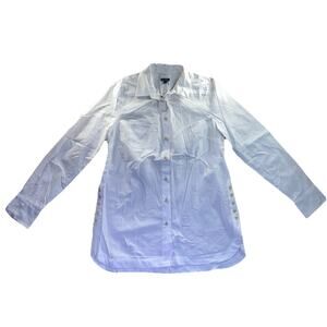 NWT Talbots Medium White 100% Cotton Long Sleeve Button-Up Shirt Size M